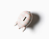 Pink Gingham Piggy Bank